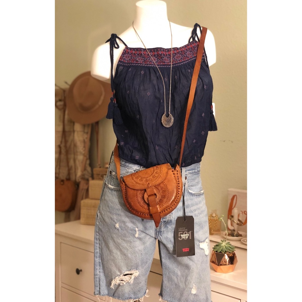 Free People Embroidered Top M